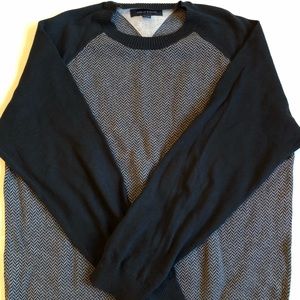 TOMMY HILFIGER MENS CREWNECK SWEATER BLACK/GRAY SIZE LARGE